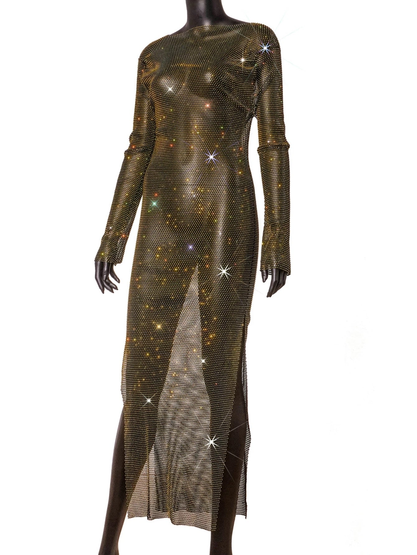 DARK GOLD DIAMOND DRESS